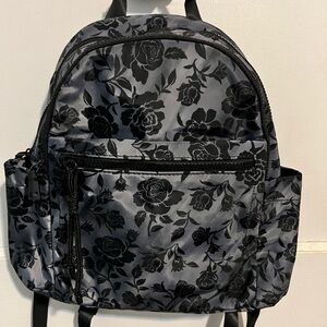 Floral Black and Gray Backpack